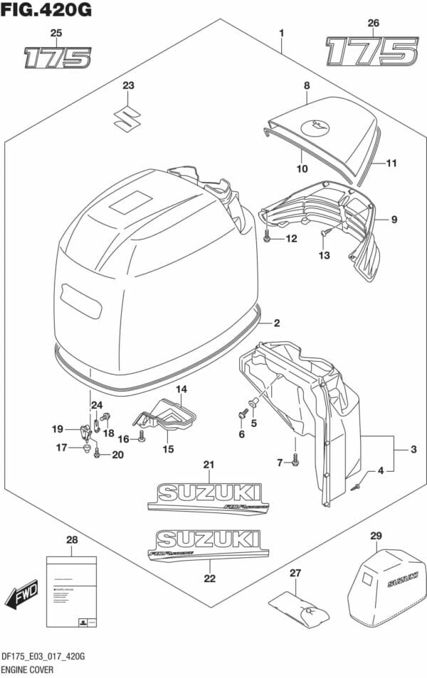 DF150T,ST,Z,DF175T,Z-710001 Engine Cover (FOR YAY) (DF175Z E03)