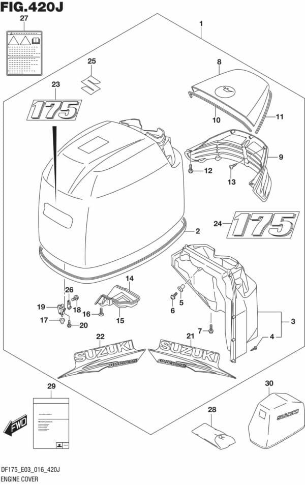 DF150,-175,T,Z,ST,TG,ZG,-610001 Engine Cover (FOR 0EP) (DF175T E03)