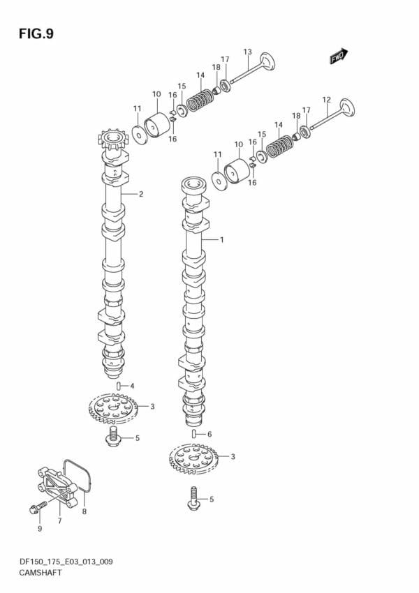 DF150 175 310001 Camshaft (DF150T E3)