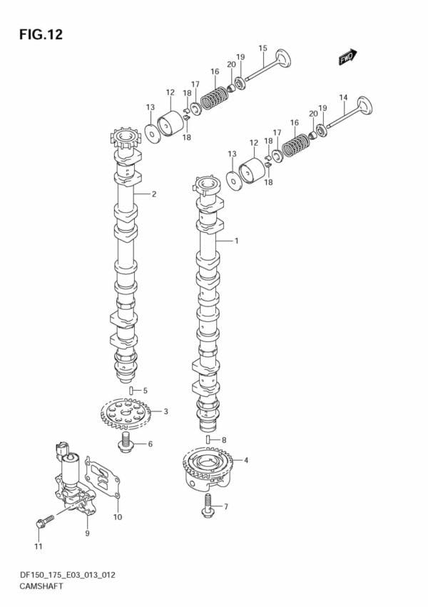 DF150 175 310001 Camshaft (DF175Z E3)