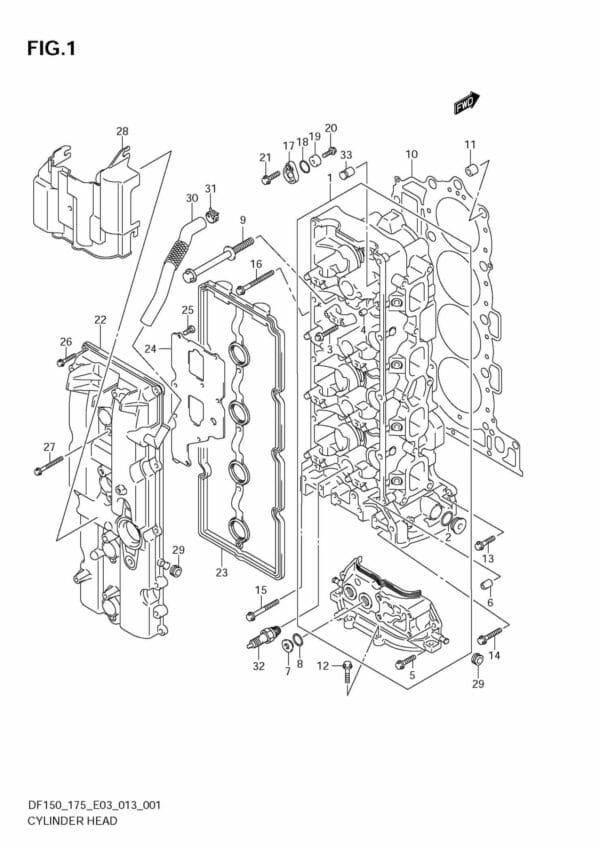 DF150 175 310001 Cylinder Head (DF150T E3)