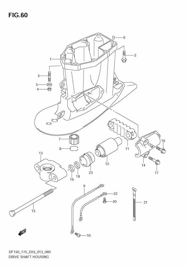 DF150 175 310001 Drive Shaft Housing (DF150T E3)