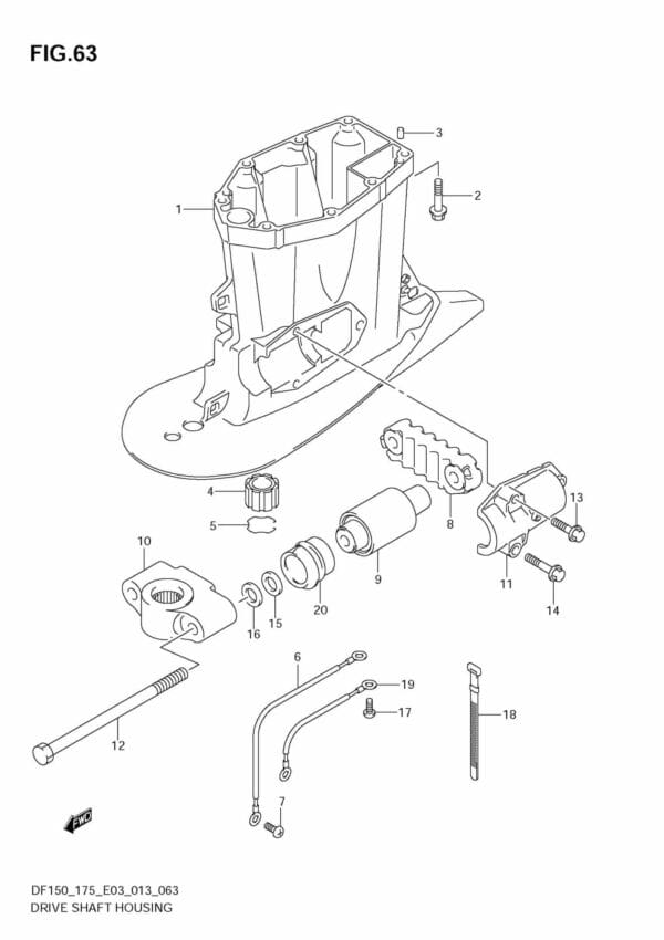 DF150 175 310001 Drive Shaft Housing (DF175Z E3)