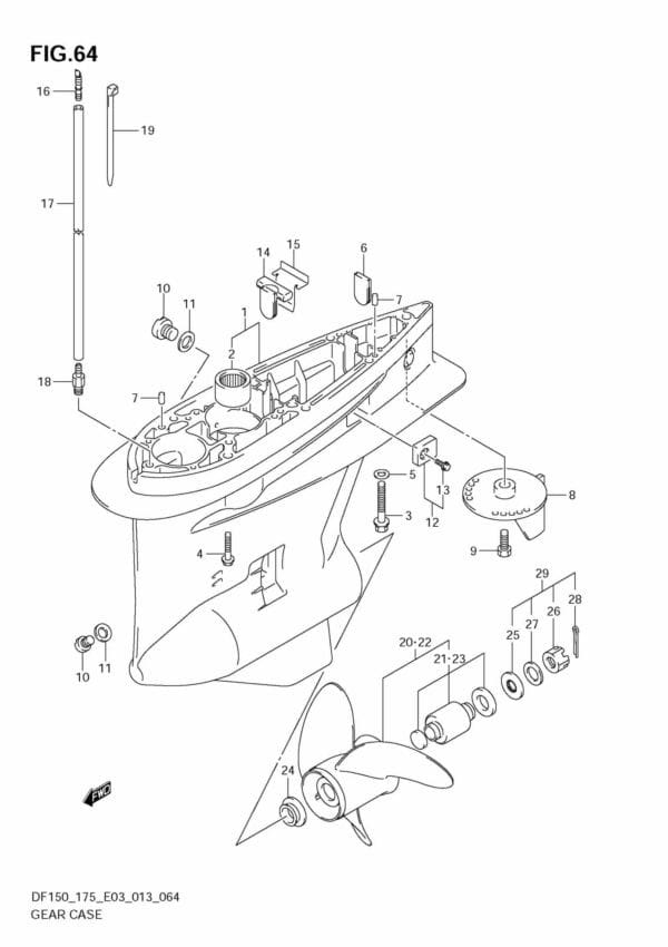 DF150 175 310001 Gear Case (DF150T E3)