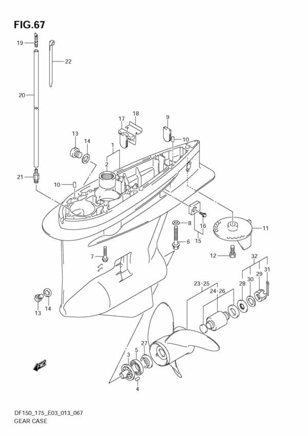 DF150 175 310001 Gear Case (DF175Z E3)