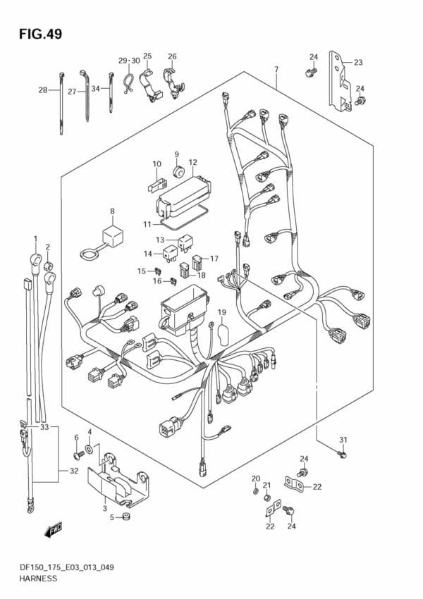 DF150 175 310001 Harness (DF175T E3)