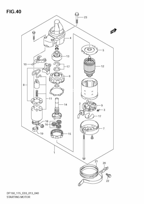 DF150 175 310001 Starting Motor