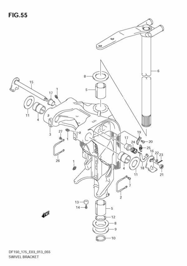 DF150 175 310001 Swivel Bracket (DF175T E3)