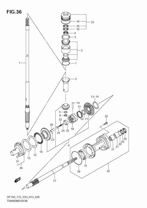 DF150 175 310001 Transmission (DF150T E3)