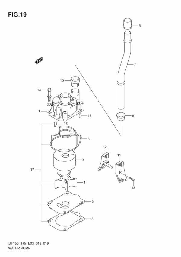 DF150 175 310001 Water Pump (DF150T E3)