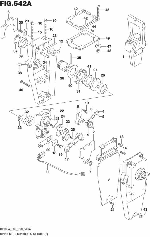 DF150AT,AZ,175AT,AZ,200AT,AZ-040001 OPT: Remote Control Assy Dual (2)