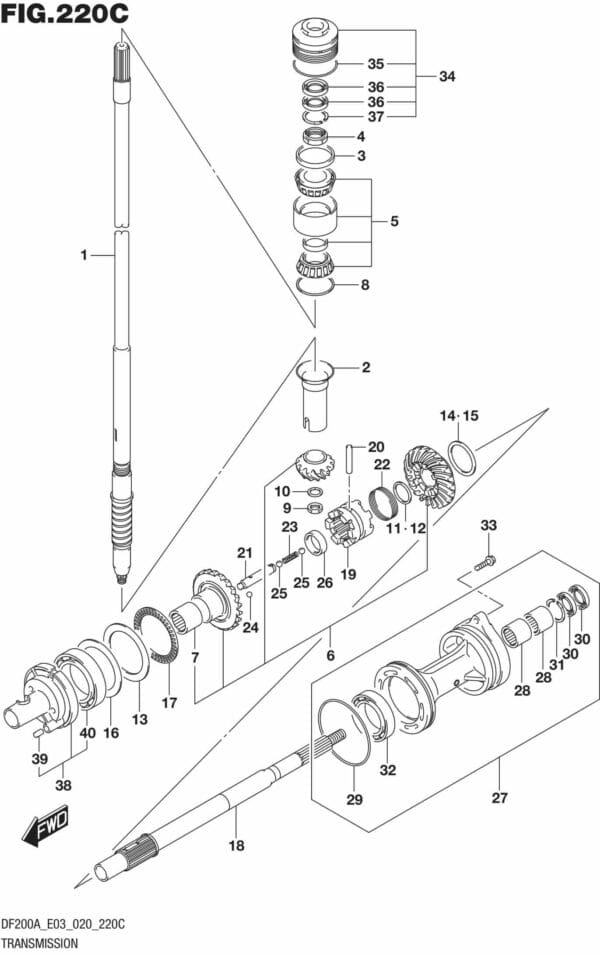 DF150AT,AZ,175AT,AZ,200AT,AZ-040001 Transmission (DF150AT)