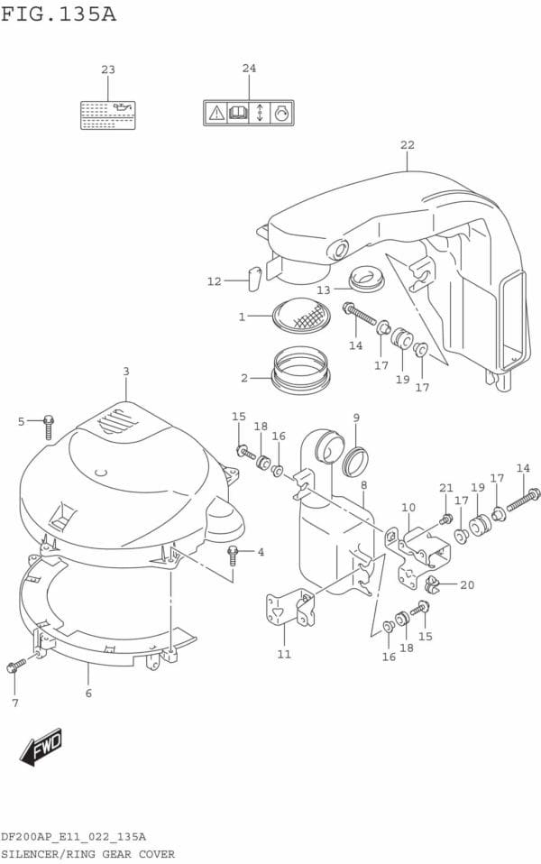 Swivel Bracket Transom(X,XX) (DF250T E03)