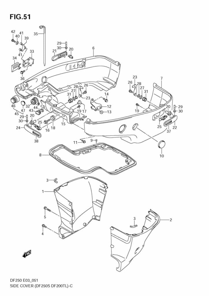 Side Cover (DF250S,DF200TL) | Precision Marine