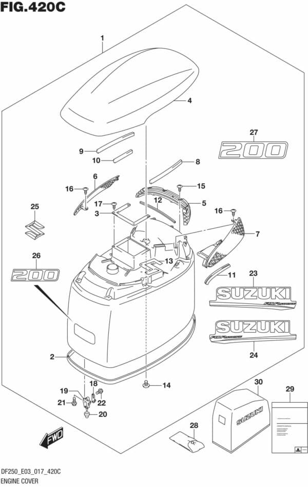 Engine Cover (FOR Y5S) (DF200T E03)