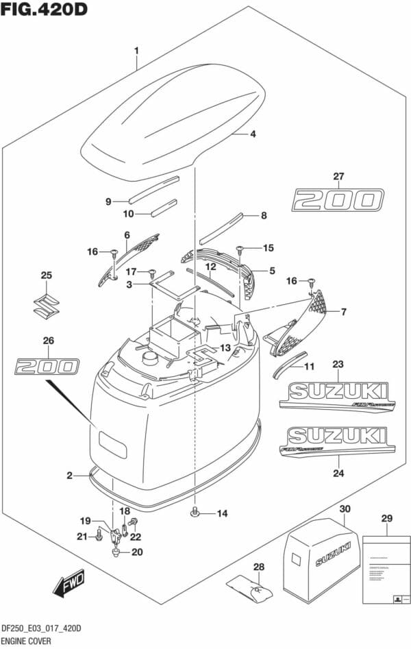 Engine Cover (FOR Y5S) (DF200Z E03)