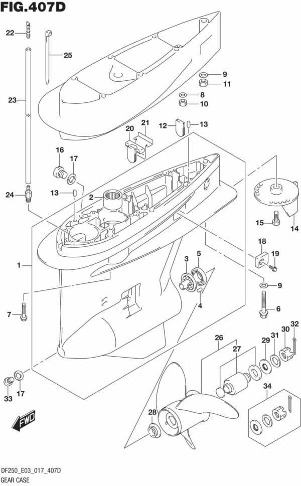 Gear Case (DF225Z E03)