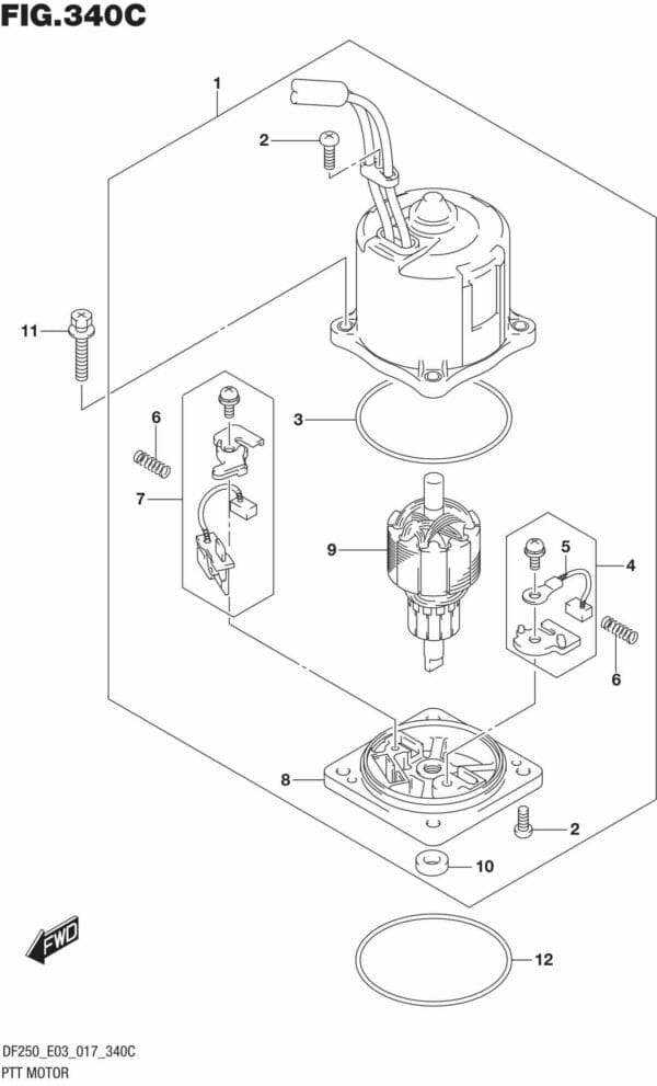 PTT Motor Transom(X,XX) (DF225T E03)