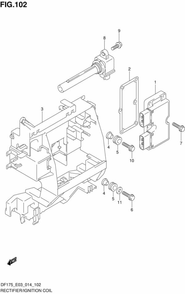 DF150-175,T,TG,Z,ZG-410001 Rectifier/Ignition Coil (DF175TG E03)