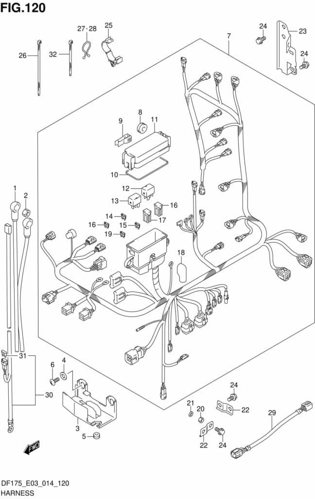 DF150-175,T,TG,Z,ZG-410001 Harness (DF175ZG E03)