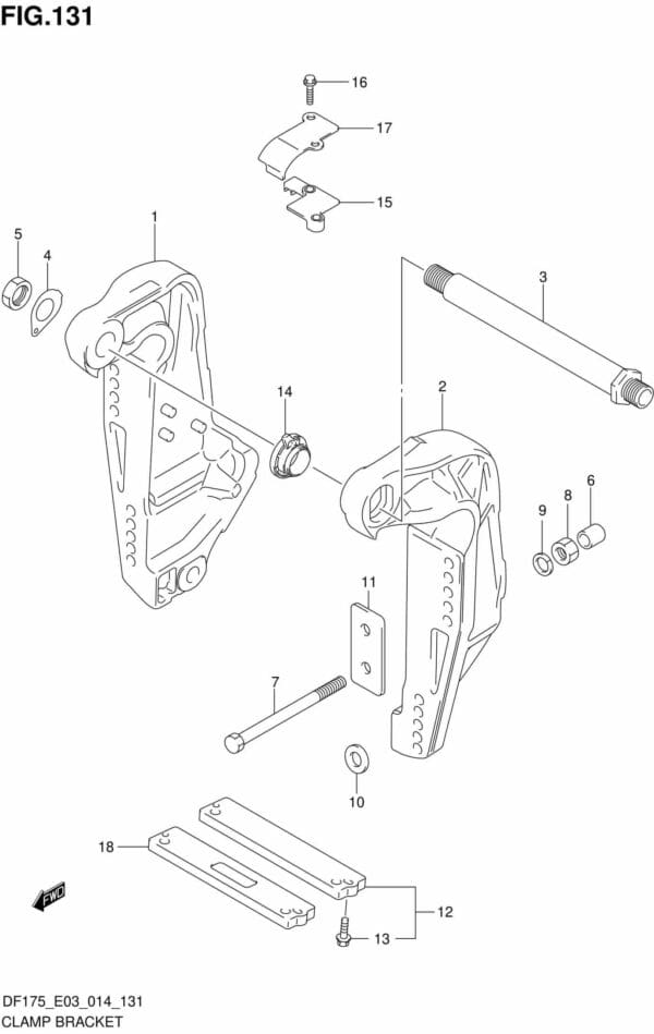 DF150-175,T,TG,Z,ZG-410001 Clamp Bracket (DF150Z E03)