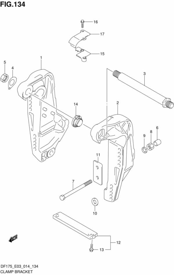 DF150-175,T,TG,Z,ZG-410001 Clamp Bracket (DF175TG E03)