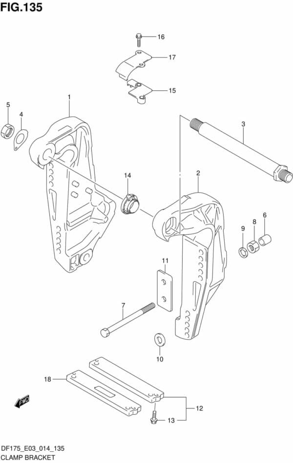 DF150-175,T,TG,Z,ZG-410001 Clamp Bracket (DF175Z E03)