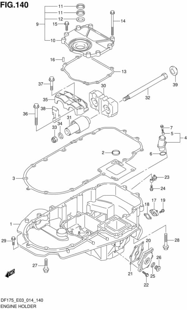 DF150-175,T,TG,Z,ZG-410001 Engine Holder (DF150T E03)