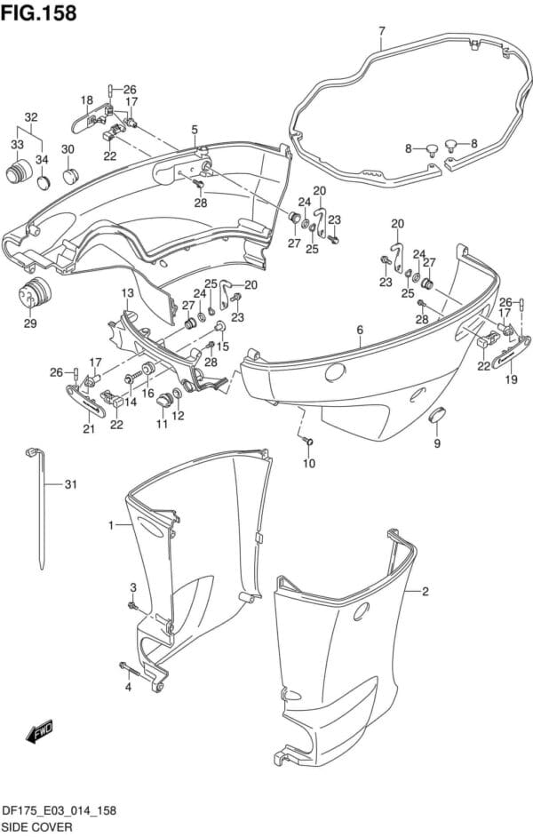 DF150-175,T,TG,Z,ZG-410001 Side Cover (DF150TG E03)