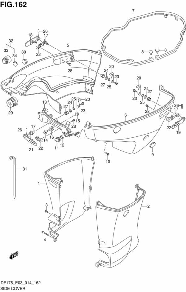 DF150-175,T,TG,Z,ZG-410001 Side Cover (DF175TG E03)