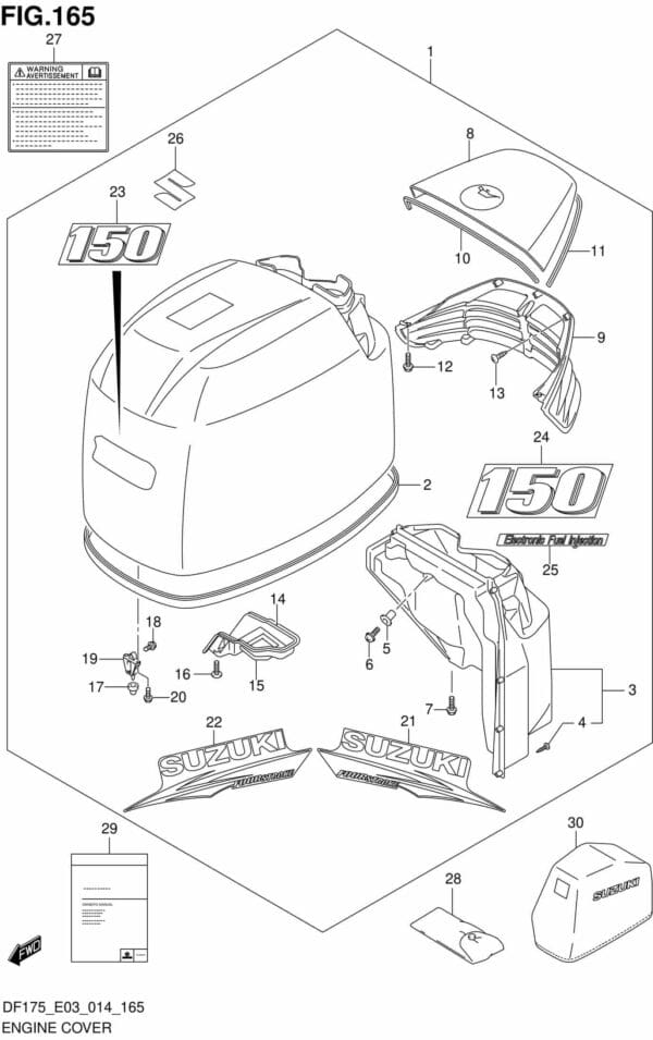 DF150-175,T,TG,Z,ZG-410001 Engine Cover (FOR 0EP) (DF150T E03)