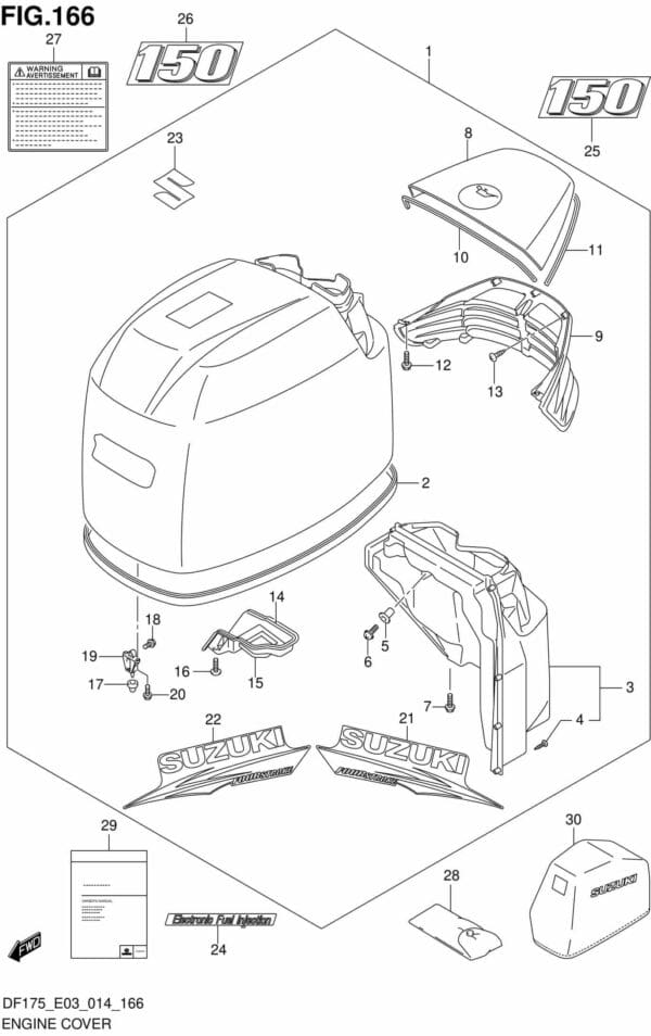 DF150-175,T,TG,Z,ZG-410001 Engine Cover (FOR Y5S) (DF150T E03)