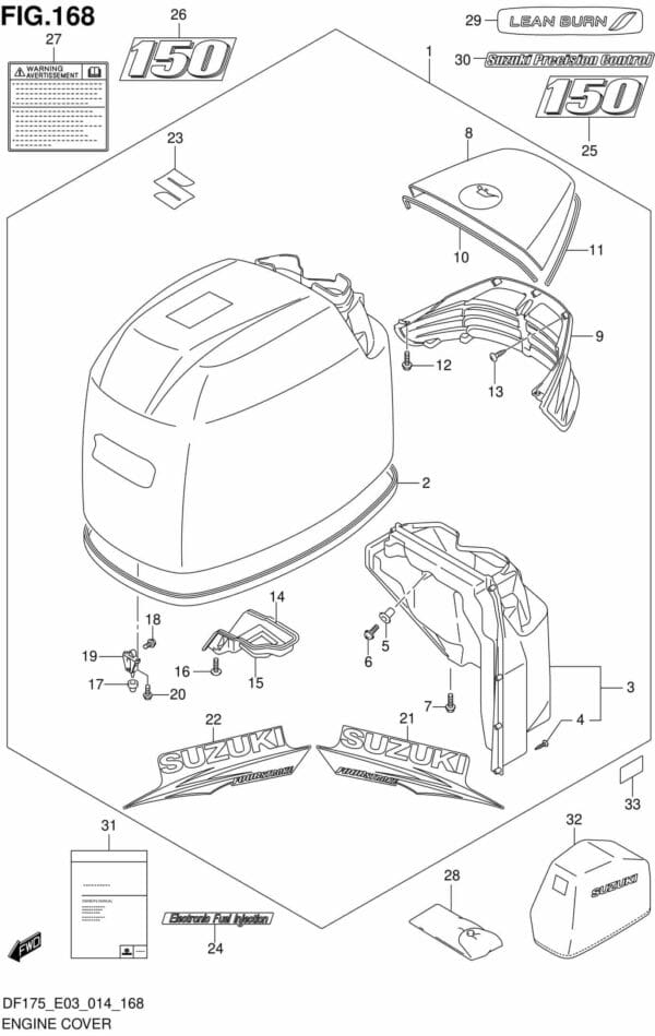 DF150-175,T,TG,Z,ZG-410001 Engine Cover (FOR Y5S) (DF150TG E03)