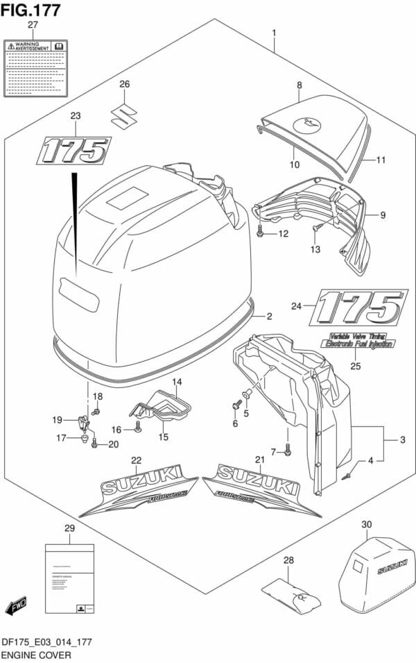 DF150-175,T,TG,Z,ZG-410001 Engine Cover (FOR 0EP) (DF175Z E03)