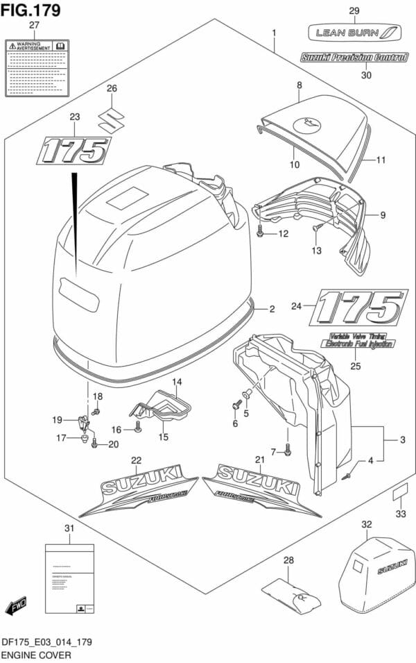 DF150-175,T,TG,Z,ZG-410001 Engine Cover (FOR 0EP) (DF175ZG E03)