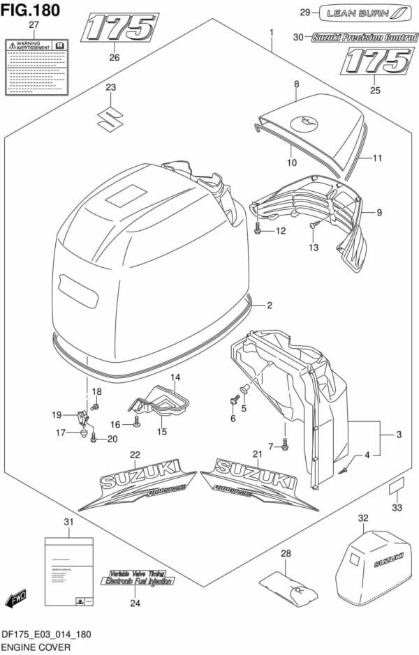 DF150-175,T,TG,Z,ZG-410001 Engine Cover (FOR Y5S) (DF175ZG E03)