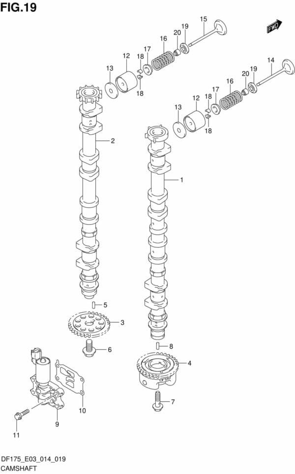 DF150-175,T,TG,Z,ZG-410001 Camshaft (DF175Z E03)