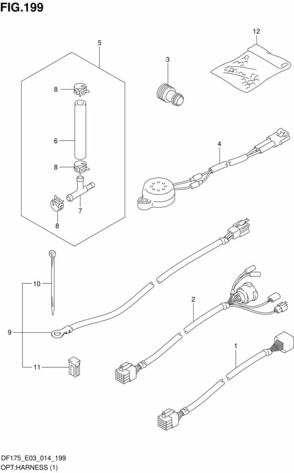 DF150-175,T,TG,Z,ZG-410001 OPT: Harness (1) (DF150Z E03)