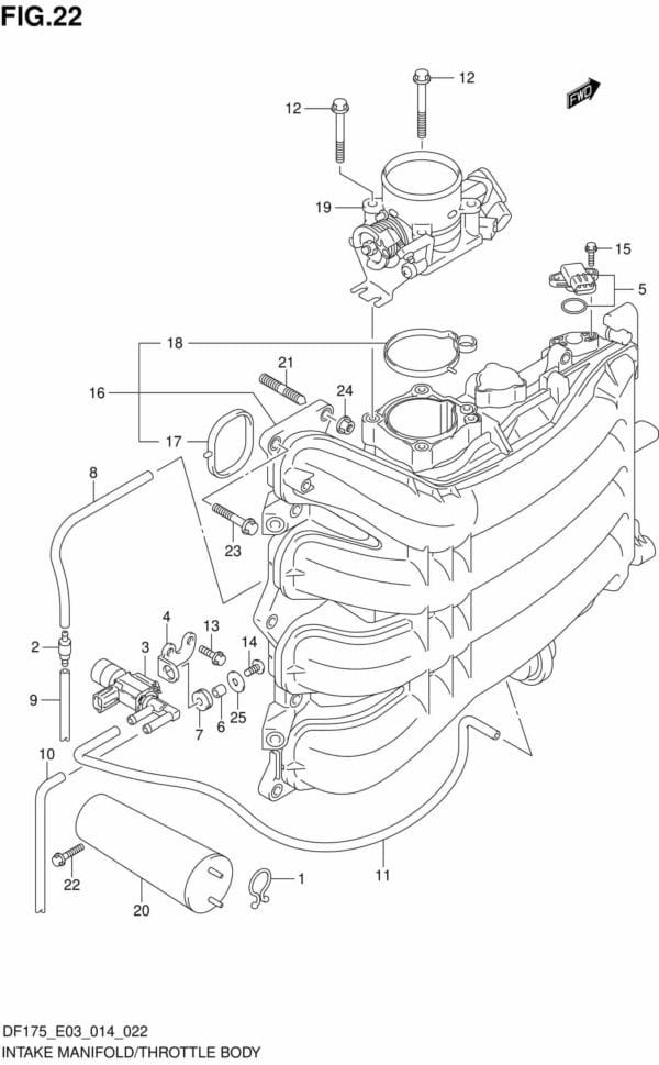 DF150-175,T,TG,Z,ZG-410001 Intake Manifold/Throttle Body (DF150TG E03)