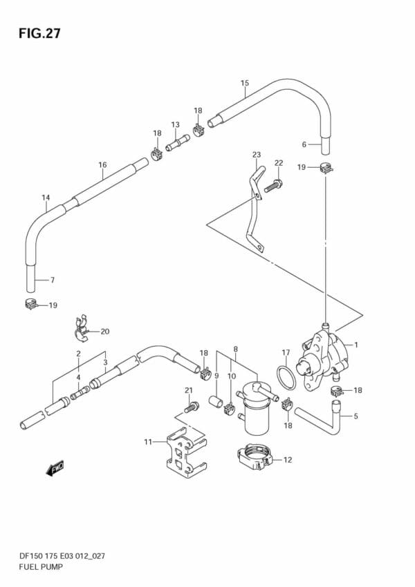 DF150/175 15002F-210001~; 15002Z-210001~; 17502F-210001~; 17502Z-210001 Fuel Pump (DF150T)