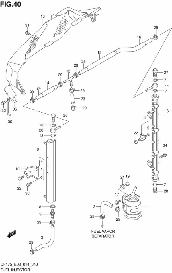 DF150-175,T,TG,Z,ZG-410001 Fuel Injector (DF150TG E03)