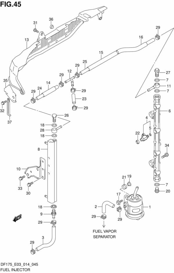DF150-175,T,TG,Z,ZG-410001 Fuel Injector (DF175Z E03)