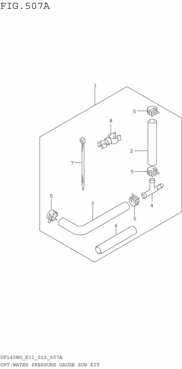 DF140BG,DF140BZG-240001 OPT: Water Pressure Gauge SUB Kit (SEE NOTE)