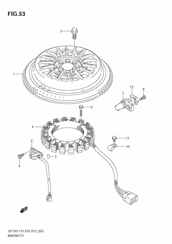 DF150/175 15002F-210001~; 15002Z-210001~; 17502F-210001~; 17502Z-210001 Magneto (DF150T)