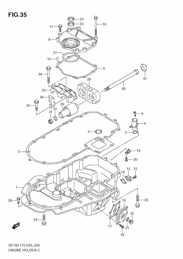 DF150/175T,Z 2006-2010-2011 Engine Holder