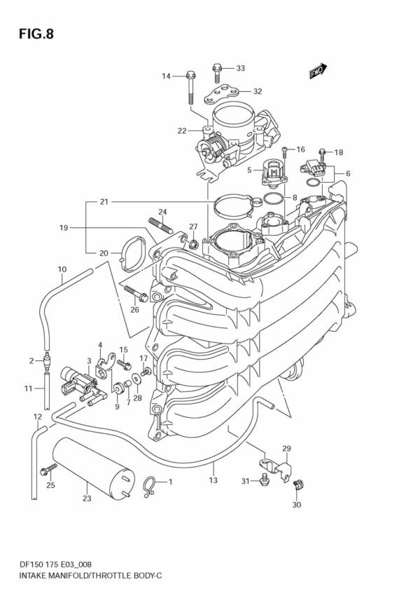 DF150/175T,Z 2006-2010-2011 Intake Manifold/Throttle Body