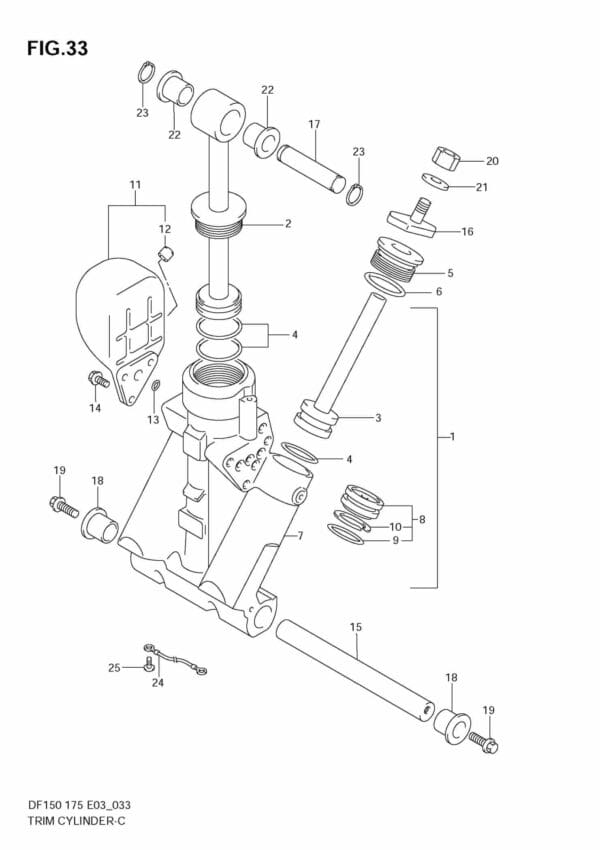 DF150/175T,Z 2006-2010-2011 Trim Cylinder