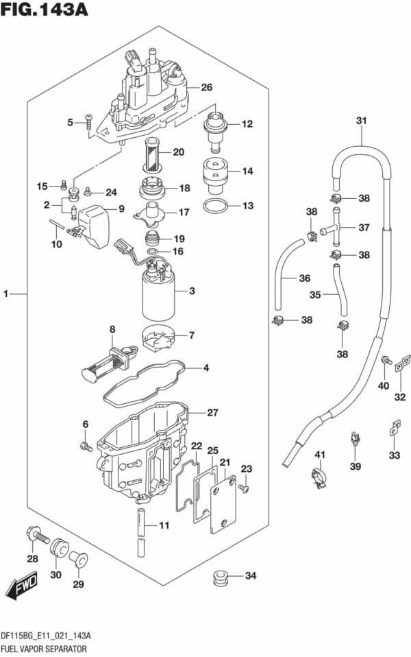 DF115BG,BZG-140001 Fuel Vapor Separator (E11)