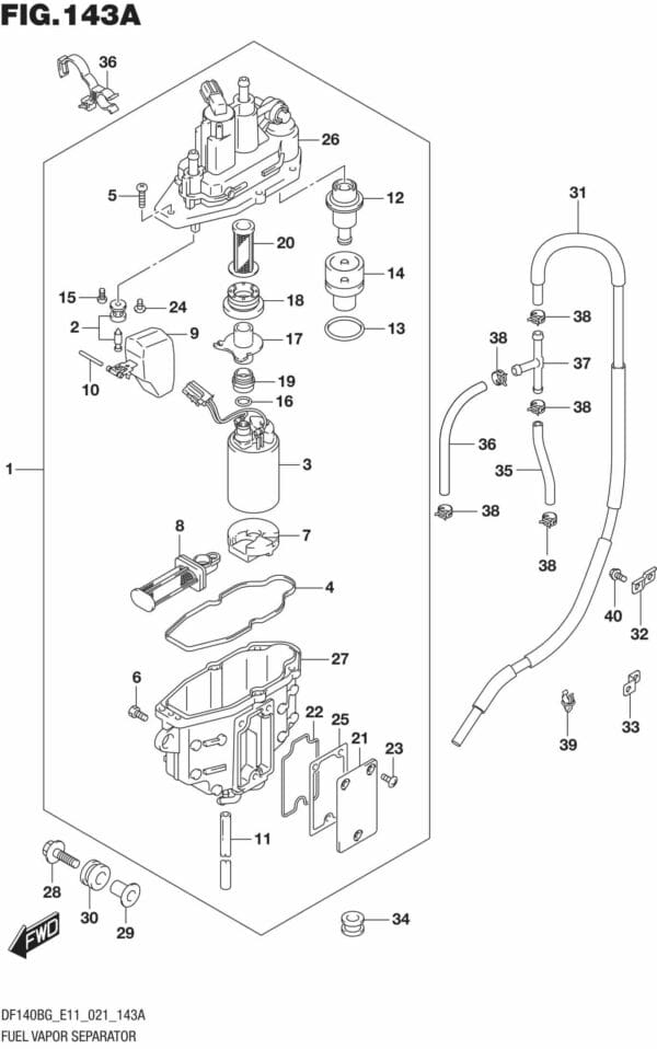 DF140BG,DF140BZG-140001 Fuel Vapor Separator (E11)