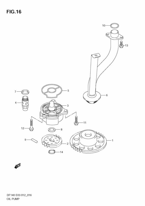 DF140T,Z 14002F-210001~; 14002Z-210001 Oil Pump